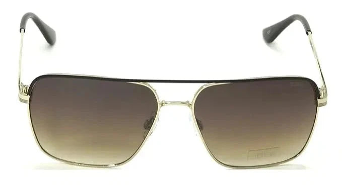 Front view of IDEE S2789 C1 sunglasses with square-shaped gradient lenses and a slim gold frame.