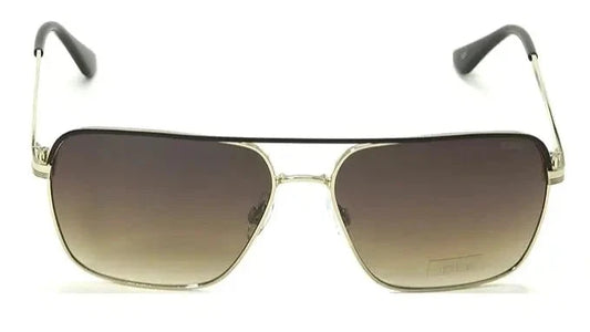 Front view of IDEE S2789 C1 sunglasses with square-shaped gradient lenses and a slim gold frame.