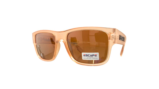 Escape EL103 matte peach frame sunglasses brown lens side view stylish eyewear