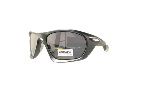 Escape EL105 matte black sports sunglasses side angle lightweight riding frame