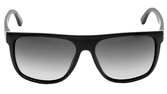Front-facing view of IRUS S1331 C3P sunglasses, emphasizing their sharp, contemporary silhouette.