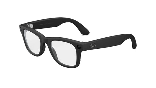Black eyeglasses on a white background