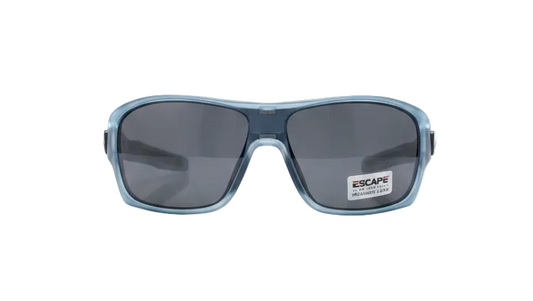 Escape EL099 polarised transparent blue sunglasses front view premium wrap UV protection eyewear
