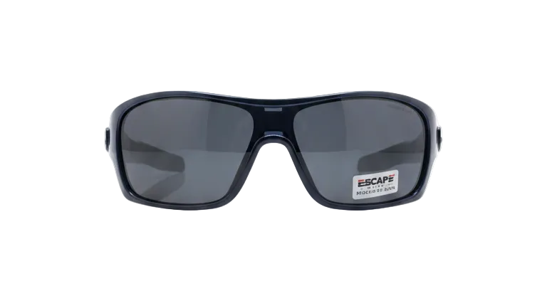 Escape EL099 polarised navy blue sunglasses front view premium wrap UV protection eyewear