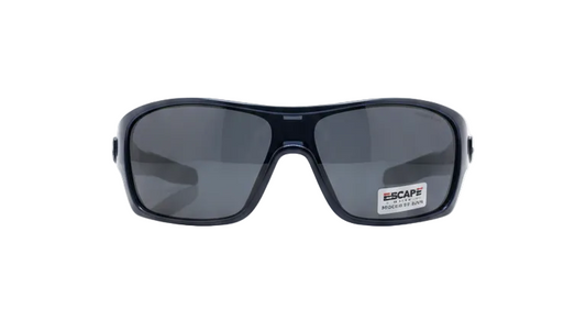 Escape EL099 polarised navy blue sunglasses front view premium wrap UV protection eyewear