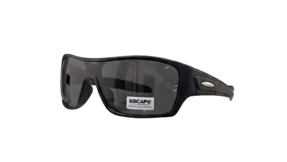 Escape EL099 matte black polarised sunglasses sporty wrap lightweight frame