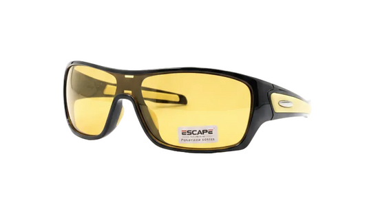 Escape EL099 black yellow tint sunglasses side view lightweight frame