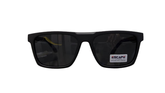 Escape EL070 black wayfarer sunglasses blue back red accent front view UV protection eyewear