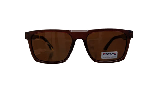 Escape EL070 brown wayfarer sunglasses with brown lens front view UV protection eyewear