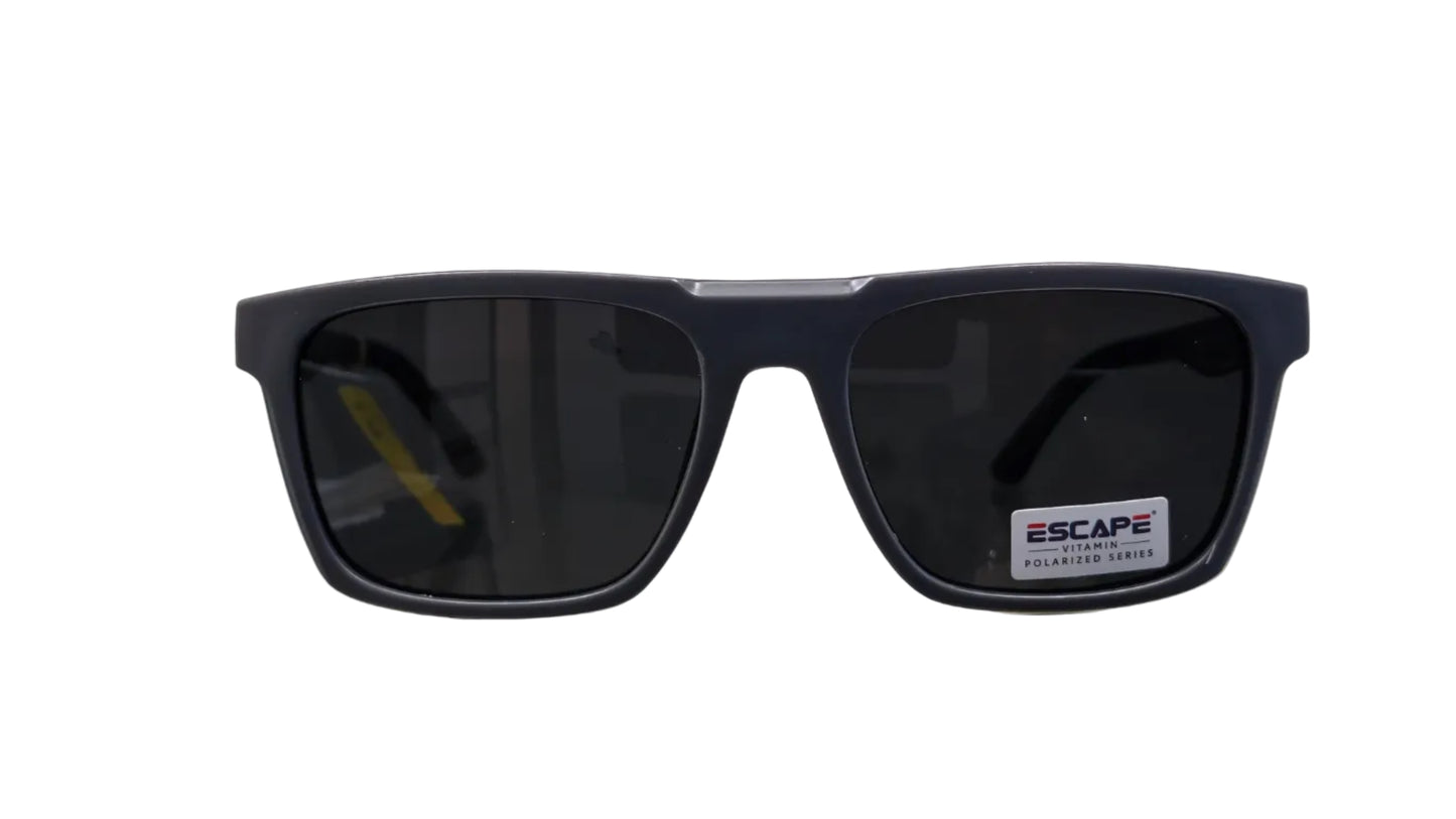Escape EL070 grey wayfarer sunglasses front view classic UV protection eyewear
