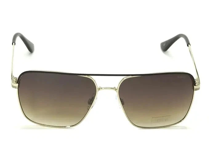 Front view of IDEE S2789 C1 sunglasses with square-shaped gradient lenses and a slim gold frame.