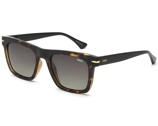 IDEE S2800 C10P sunglasses showcasing sleek black arms with gold accents and gradient lenses.