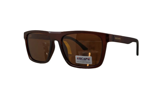 Escape EL070 brown frame sunglasses brown lens side view stylish wayfarer frame
