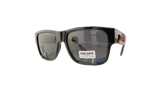 Escape EL103 glossy black frame sunglasses side view classic wayfarer design