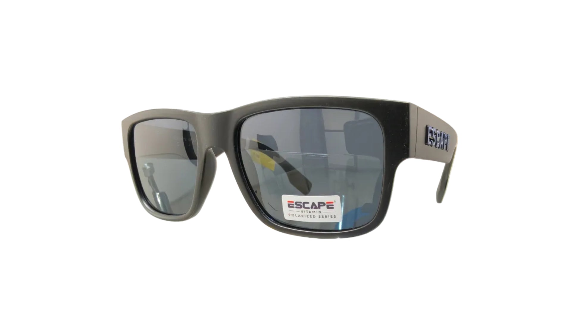 Escape EL103 matte black sunglasses comfortable fit modern wayfarer frame