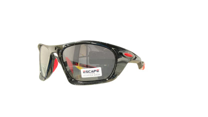 Escape EL105 shiny black sports sunglasses side profile glossy frame