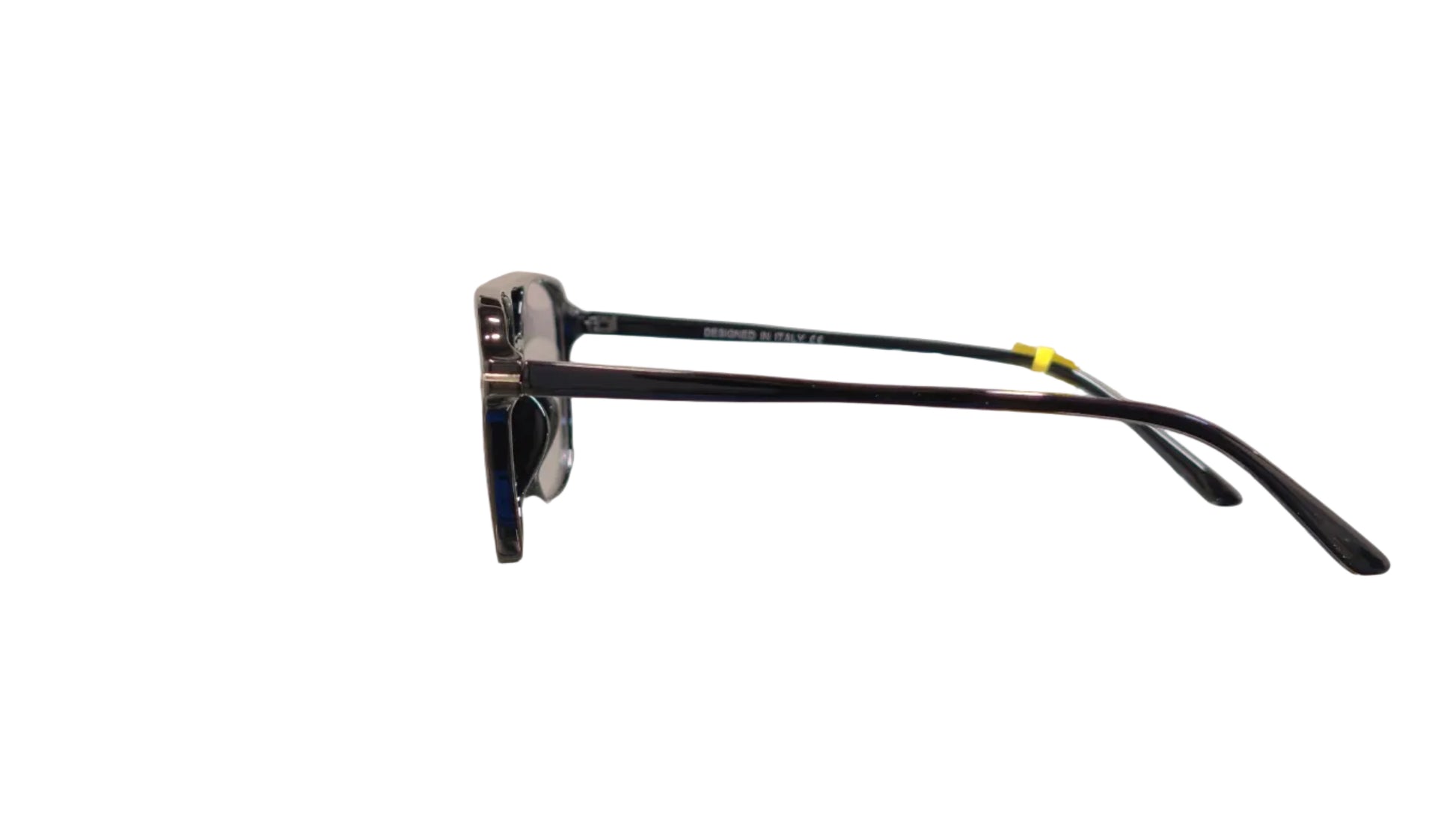 Leo black frame grey tint aviator sunglasses side profile