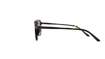 Leo black frame grey tint aviator sunglasses side profile