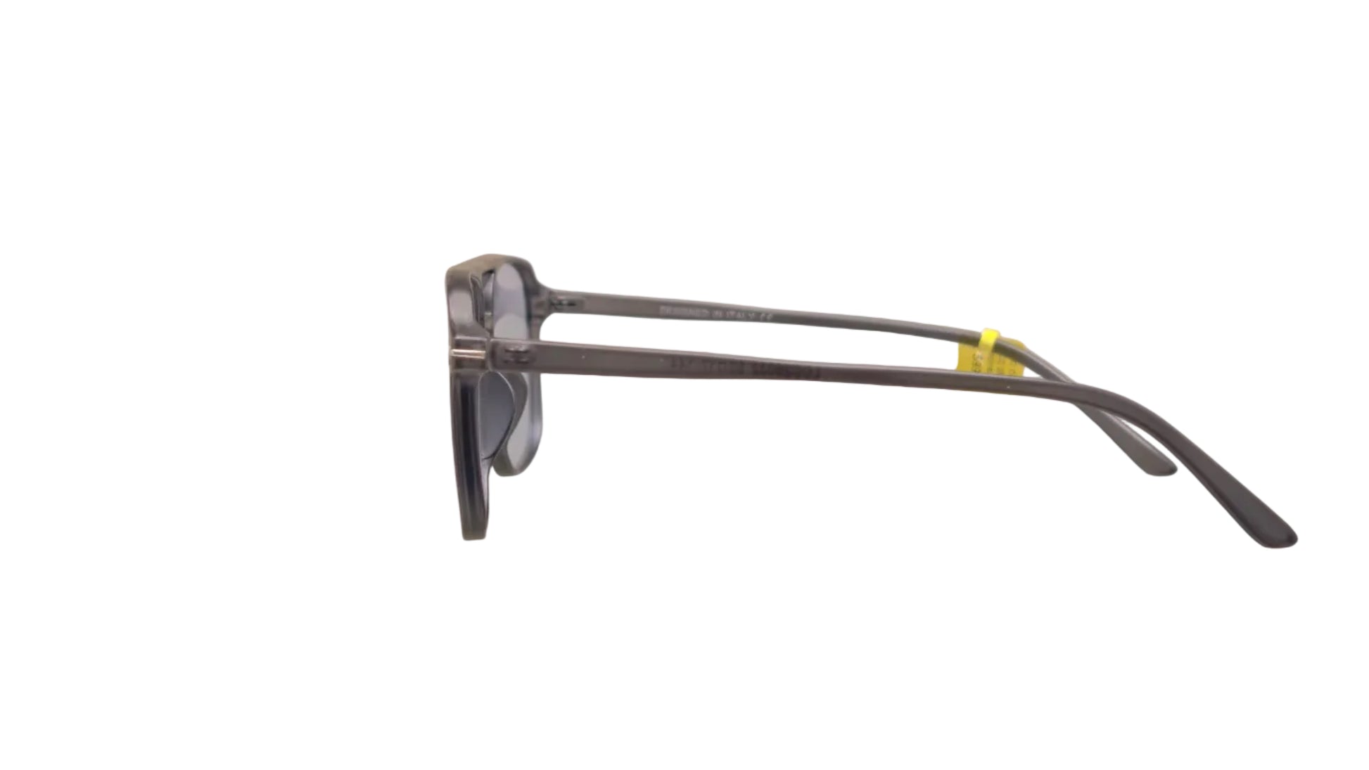 Leo matte black frame aviator sunglasses grey tint side profile