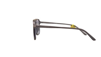 Leo matte black frame aviator sunglasses grey tint side profile