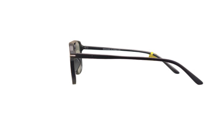 Leo matte black green tint aviator sunglasses side profile