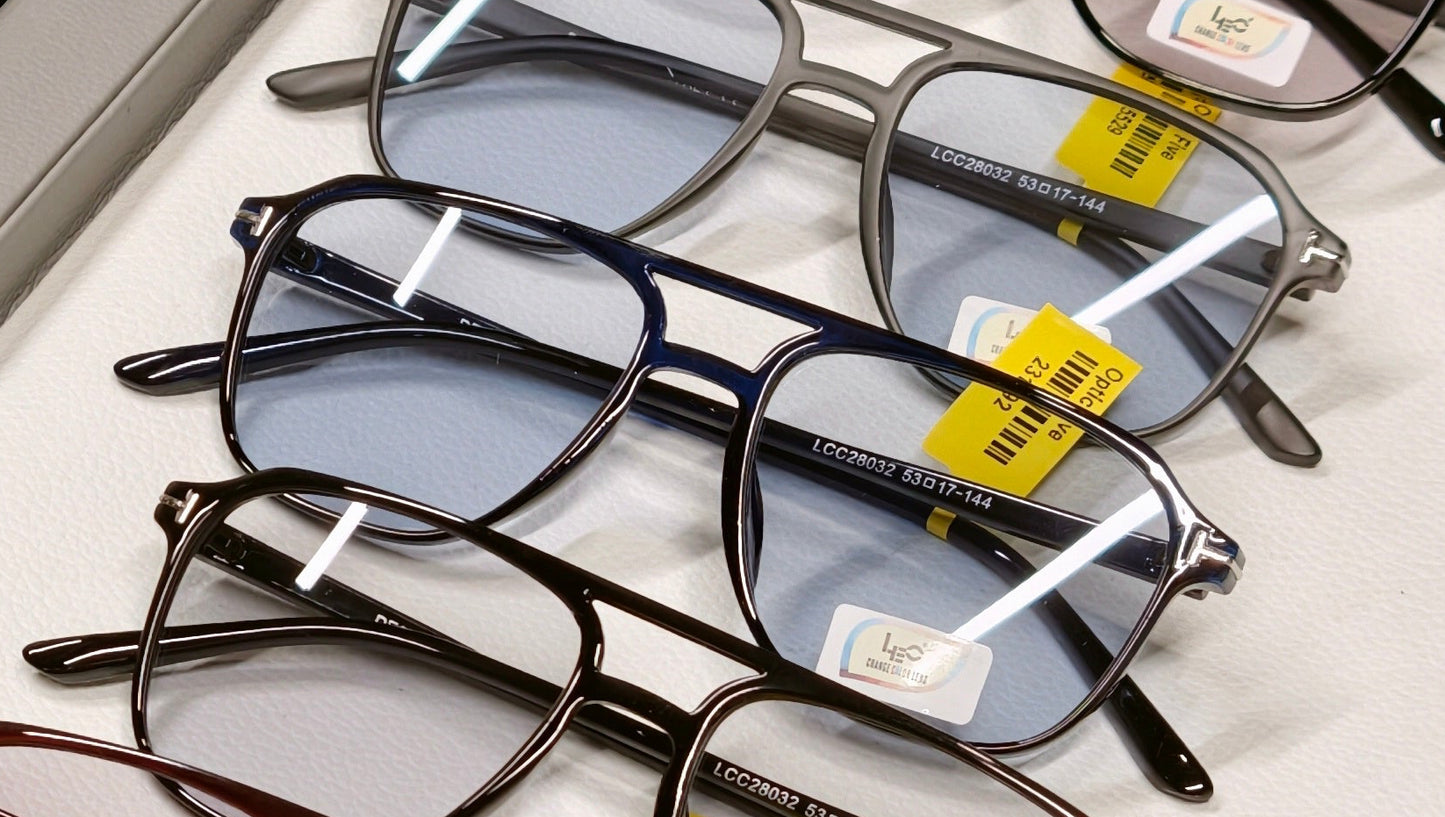 Leo blue tint photochromatic aviator sunglasses modern style