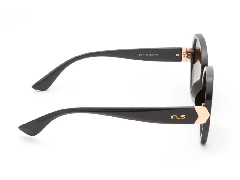 Close-up side view of IRUS IR S1371 C2 sunglasses, showcasing the sleek arms and subtle logo detailing.