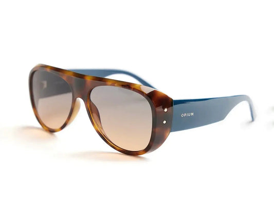 Angled side view of OPIUM OP10196 C02 sunglasses, highlighting the stylish frame design and smooth gradient lenses.