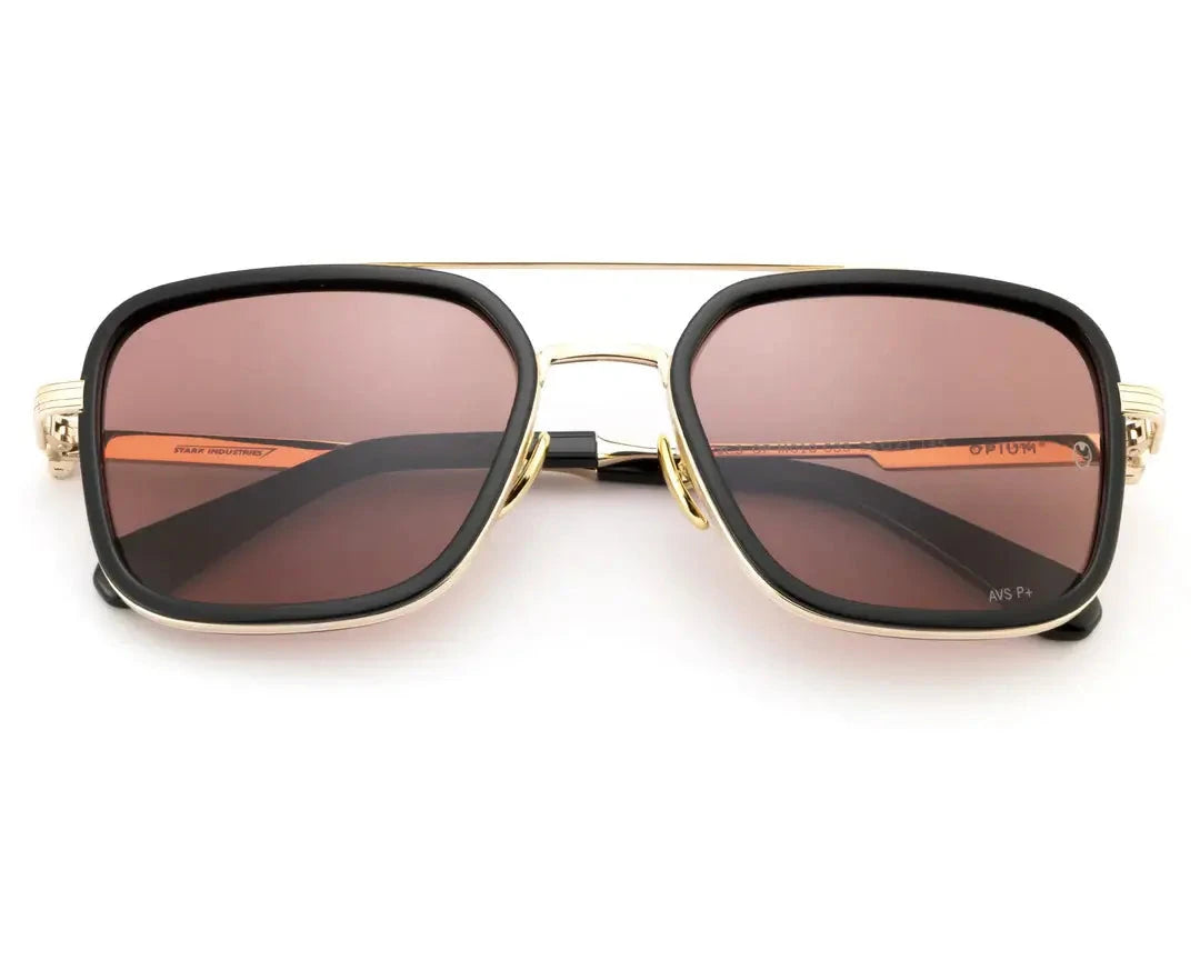 OPIUM OP M010 C03 Iron Man Limited Edition sunglasses with gunmetal frame and red-gold accents