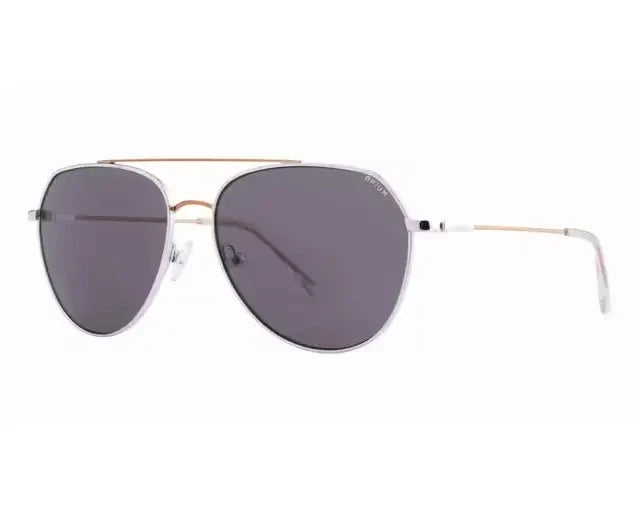 Opium OP1785 C03 aviator sunglasses, angled side view showcasing thin gold arms and premium finish.