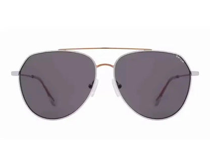 Opium OP1785 C03 aviator sunglasses, front view with sleek silver frame and dark lenses.