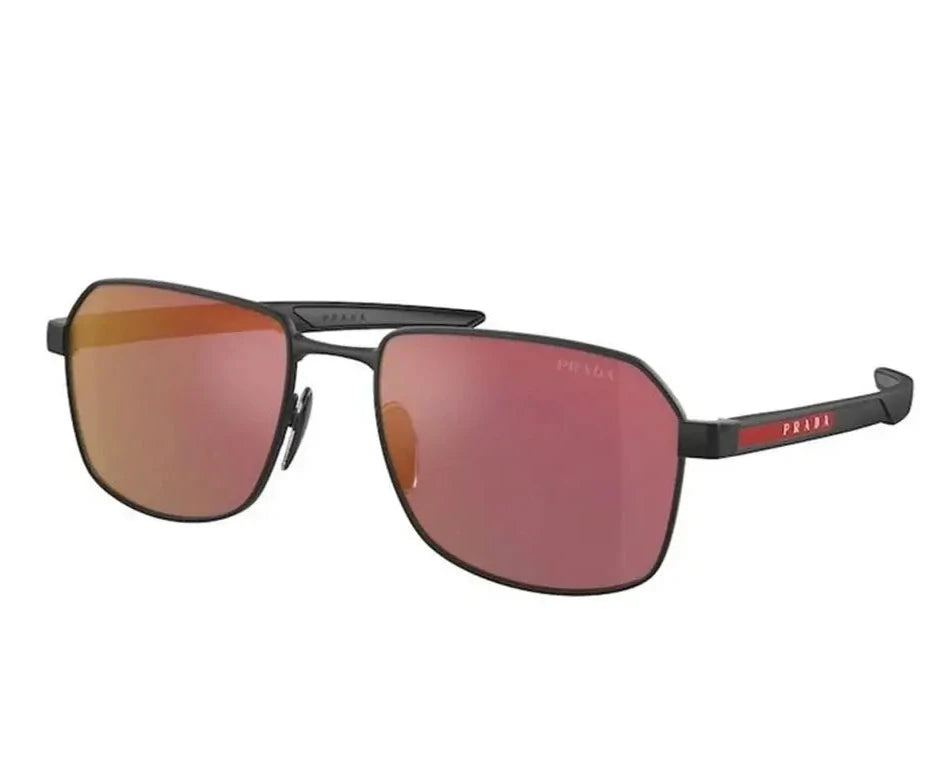 Angled view of PRADA SPS 54W DG0 10A sunglasses showcasing the sleek square frame and gradient lenses.