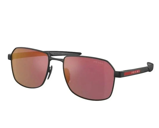 Angled view of PRADA SPS 54W DG0 10A sunglasses showcasing the sleek square frame and gradient lenses.