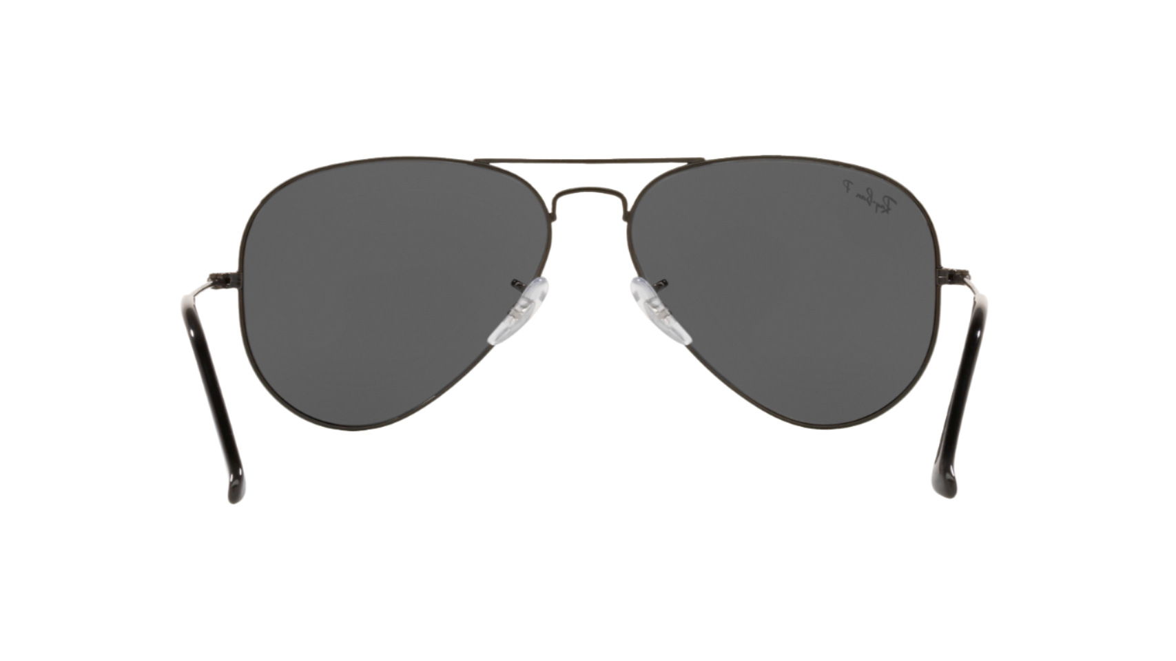 Aviator sunglasses with dark lenses on a white background
