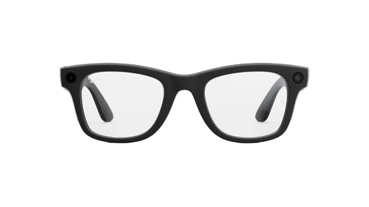 Black eyeglasses on a white background