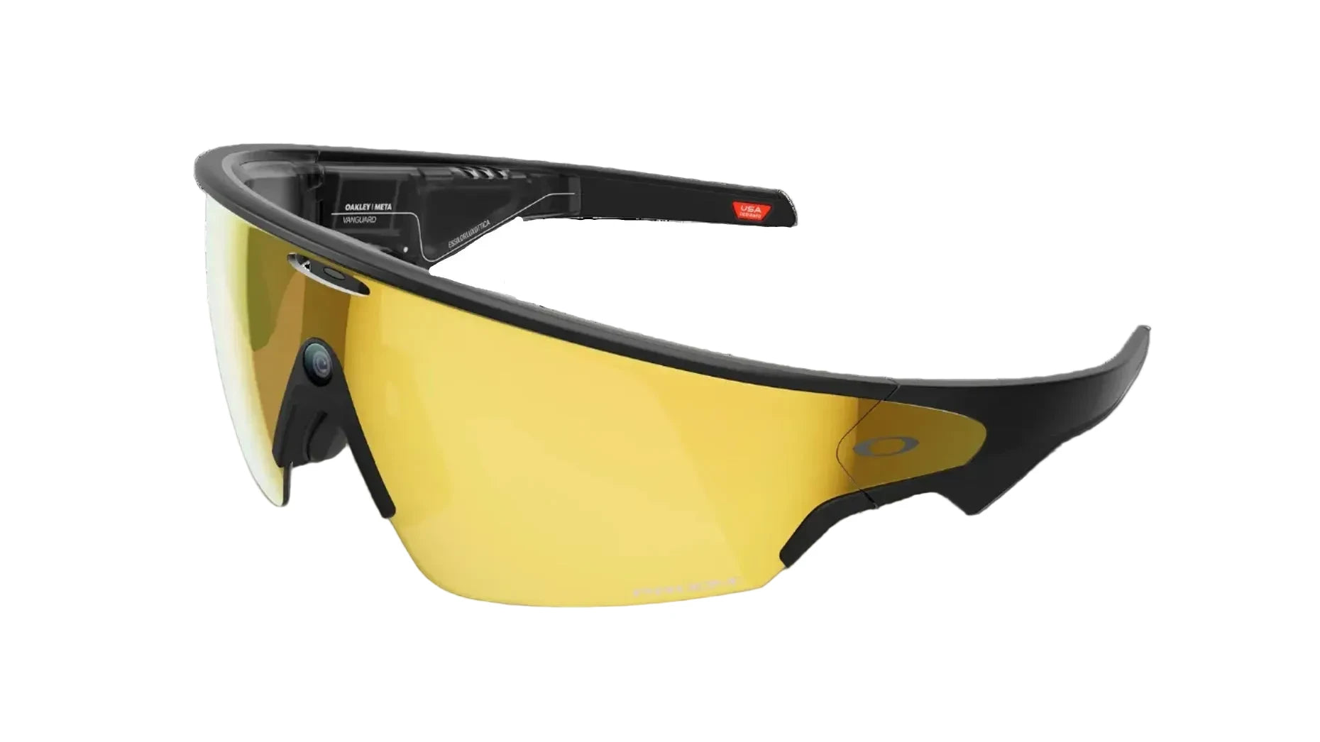 Sunglasses with yellow lenses and black frame on a dark background