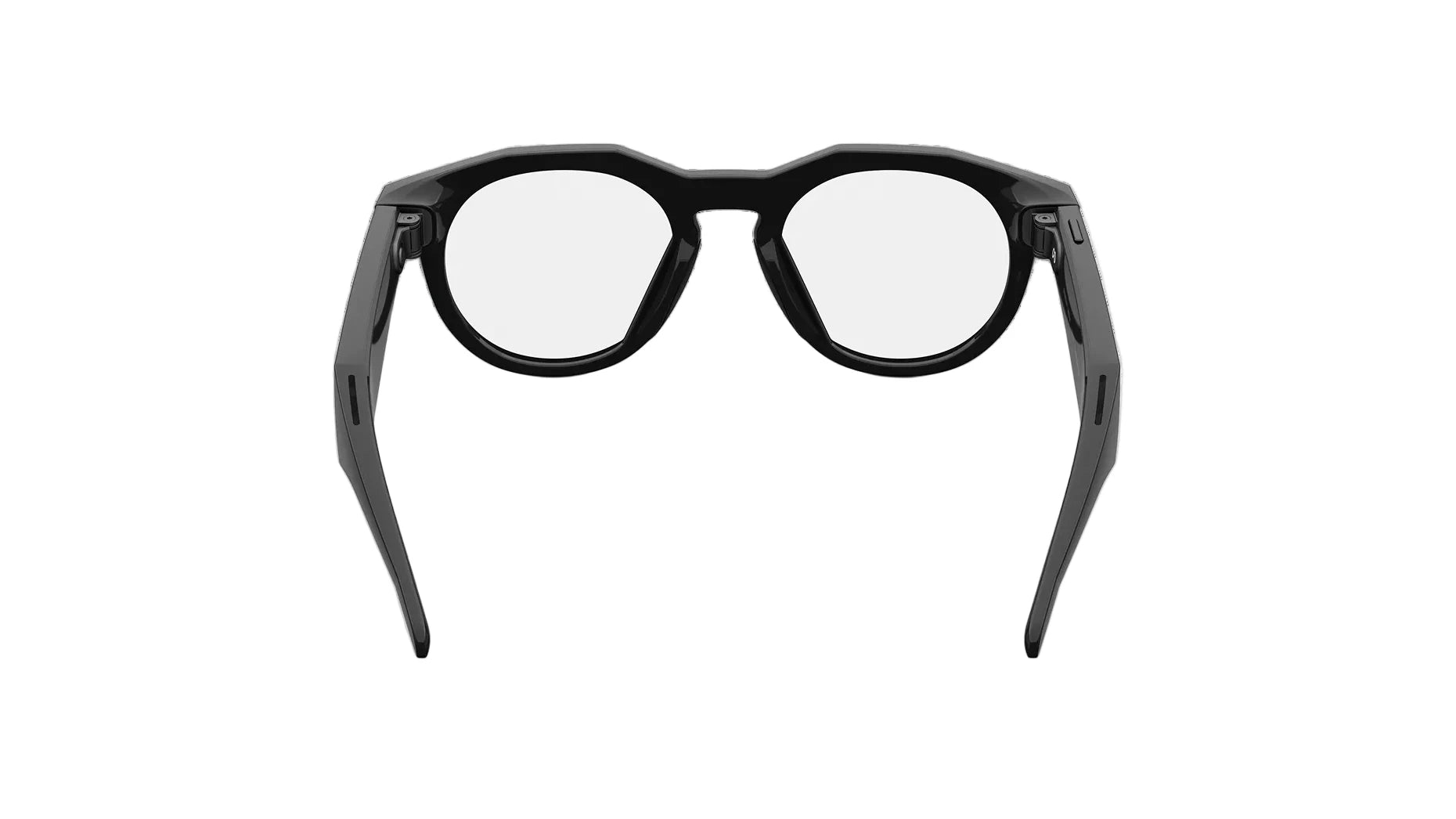 Black eyeglasses on a white background