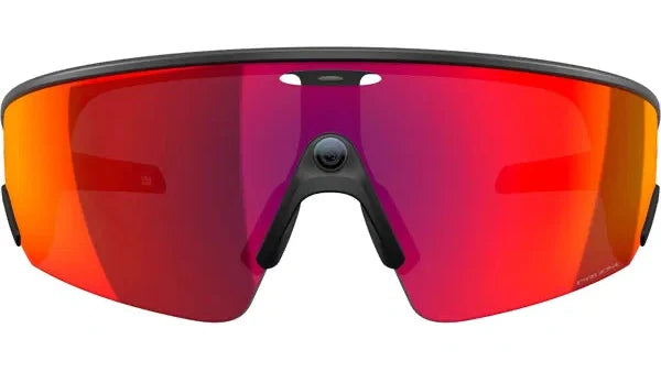 Sunglasses with red and orange lenses on a white background